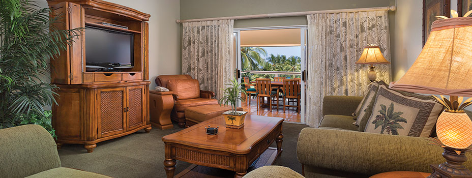 Master Bedroom of a One Bedroom Villa at the Kona Coast Resort